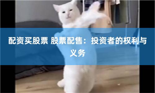 配资买股票 股票配售：投资者的权利与义务